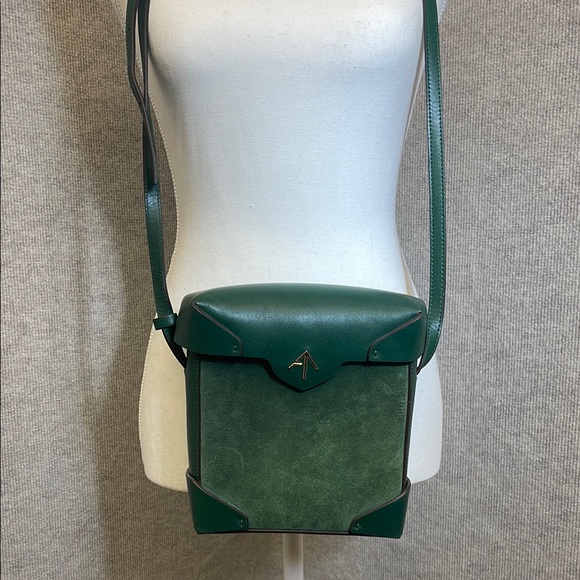 Green Leather Crossbody Bag - Picture 1 of 5